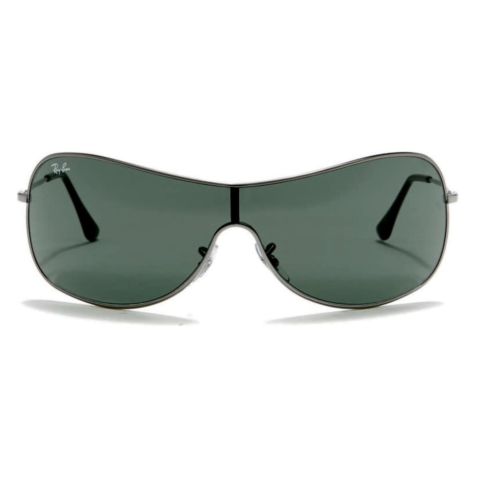 Ray-Ban 125mm Pilot Shield Oversized Sunglasses Gunmetal Gray Unisex - Picture 9 of 10